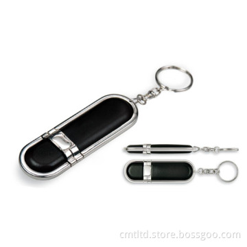 Promotional Gift Genuine Leather USB Flash Drives (LE007)